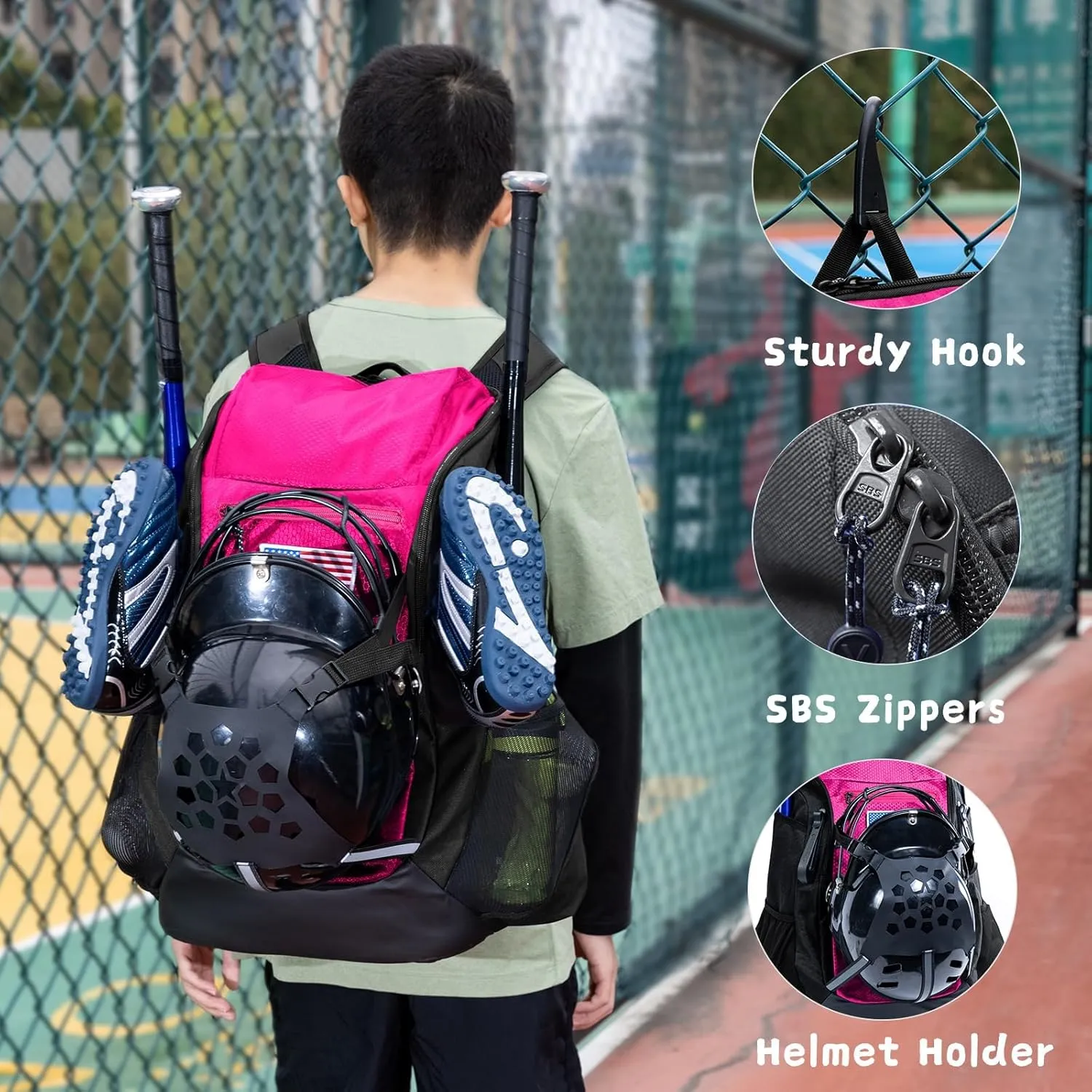 | Baseball Bag Softball Bat Bag, Double-layer Baseball Backpack Adult with Gear Klip To Hold Baseball Glove, Baseball Essential Gear, Youth Baseball Bag for Boys, Girls, Baseball Accessories