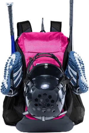 | Baseball Bag Softball Bat Bag, Double-layer Baseball Backpack Adult with Gear Klip To Hold Baseball Glove, Baseball Essential Gear, Youth Baseball Bag for Boys, Girls, Baseball Accessories