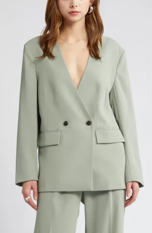 2 Piece V Neck Business Casual Women's Suit (Blazer Pants)
