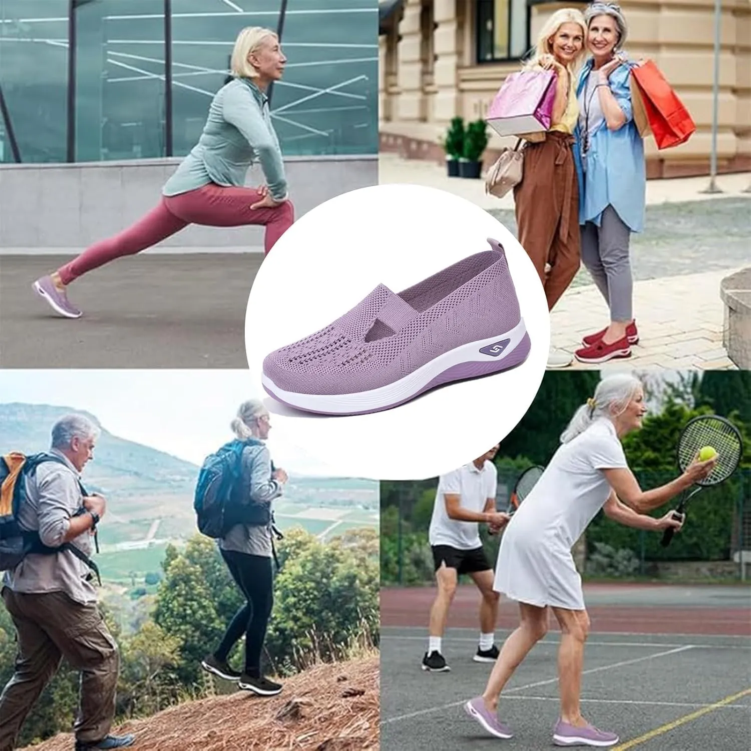 2025 New Orthowalkway Womens Shoes, Women's Orthopedic Walking Shoes, Slip-on Lightweight Flat Soft Soled Orthopedic Shoe
