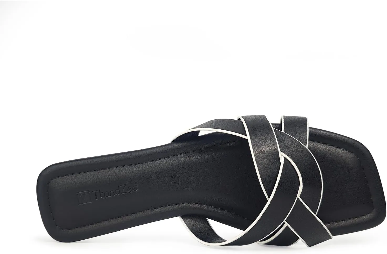 2025 Women's Sandals - Roman Braided Square Toe Flat Shoes, Comfortable Summer Beach Casual Sandals US 6-11