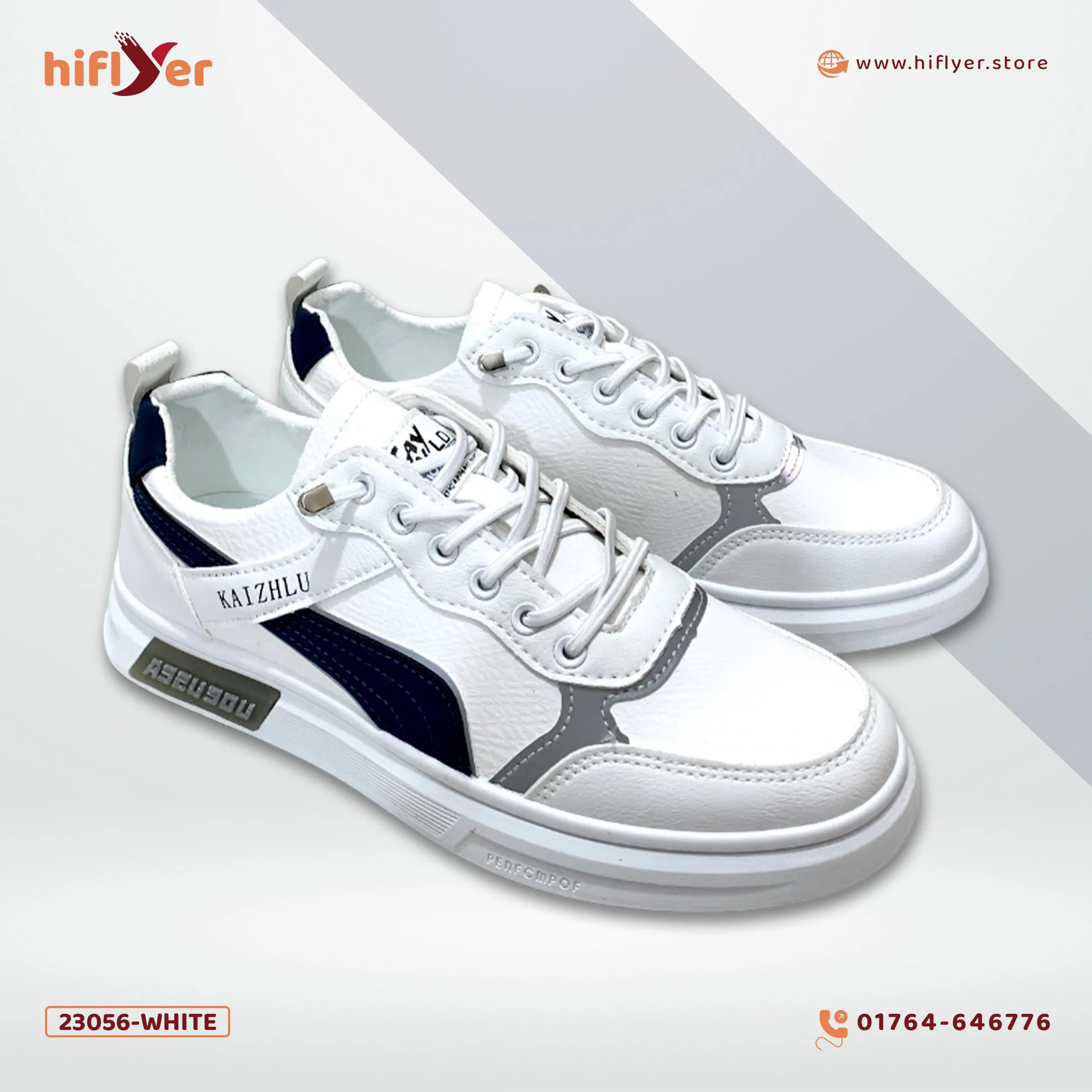 23056 White All Season Breathable small white men's shoes