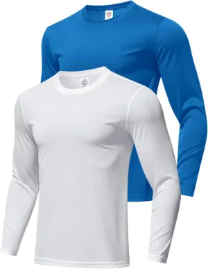 3 Pack Men's Long Sleeve Shirts Sun Protection Shirts Lightweight UPF 50  Rash Guard for Running Workout Fishing