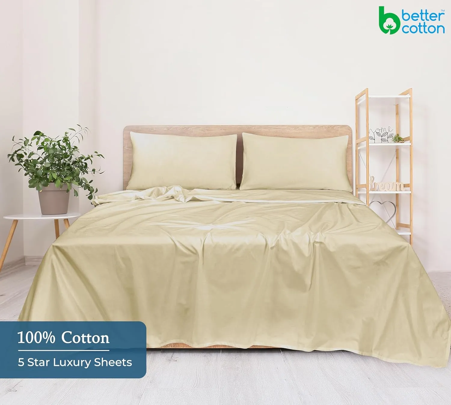 400 Thread Count 100% American Grown Cotton Sand Flat Sheet Only - Cooling Sheets - Luxury Sateen Weave - Full Size Flat Sheet Sold Separately - Super Soft Cotton Top Sheets (Full, Moroccan Sand)