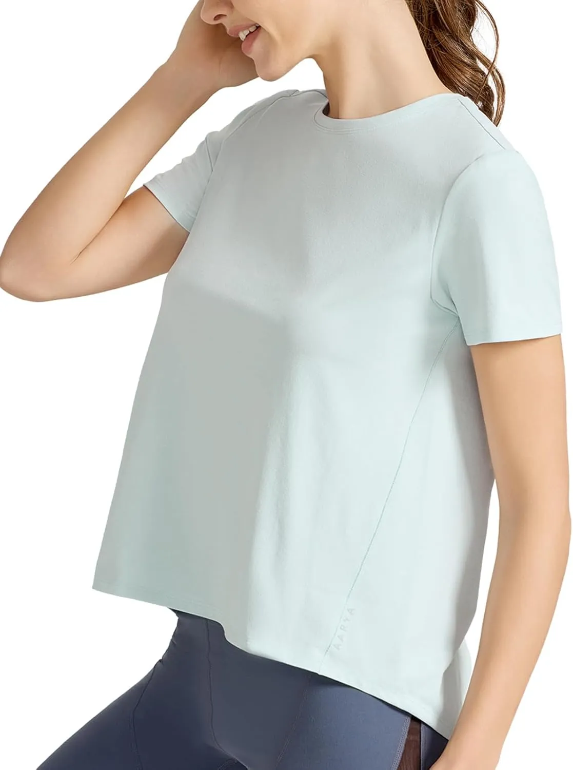 AARYA Workout Tops for Women UPF50 Breathable Loose Fit Yoga T Shirts Short Sleeve Running Gym Athletic Tee Top