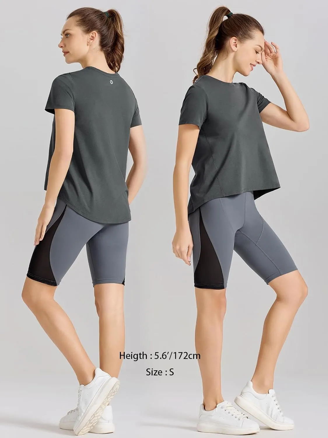 AARYA Workout Tops for Women UPF50 Breathable Loose Fit Yoga T Shirts Short Sleeve Running Gym Athletic Tee Top
