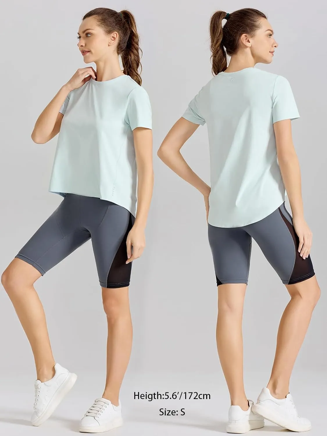 AARYA Workout Tops for Women UPF50 Breathable Loose Fit Yoga T Shirts Short Sleeve Running Gym Athletic Tee Top