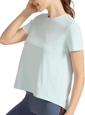 AARYA Workout Tops for Women UPF50 Breathable Loose Fit Yoga T Shirts Short Sleeve Running Gym Athletic Tee Top