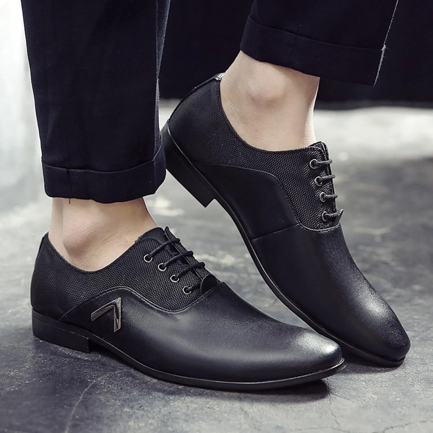 ADMLZQQ Mens Dress Shoes Oxfords Casual Retro Classic Comfortable Formal Derby Business Dress Shoes for Men