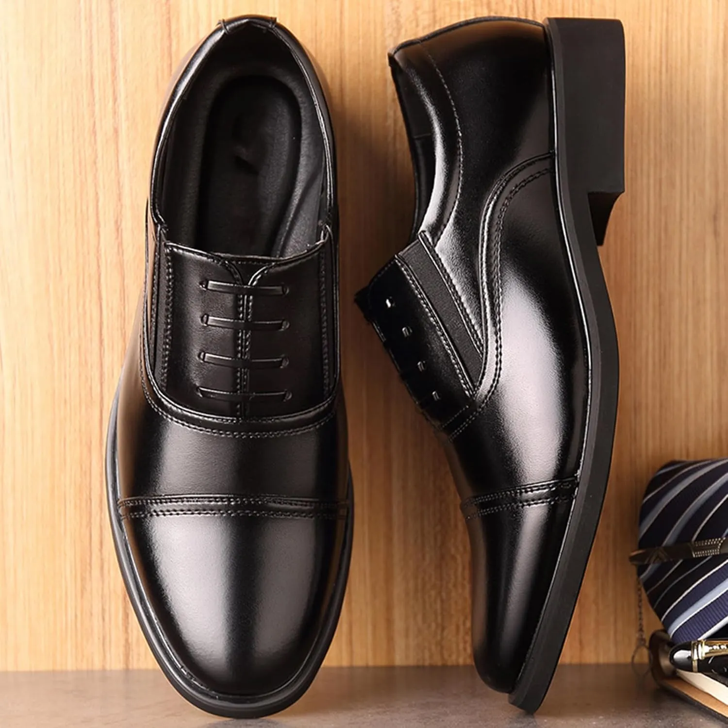 ADMLZQQ Men's Oxford Pointed Toe Dress Shoes Classic Formal Derby Shoes