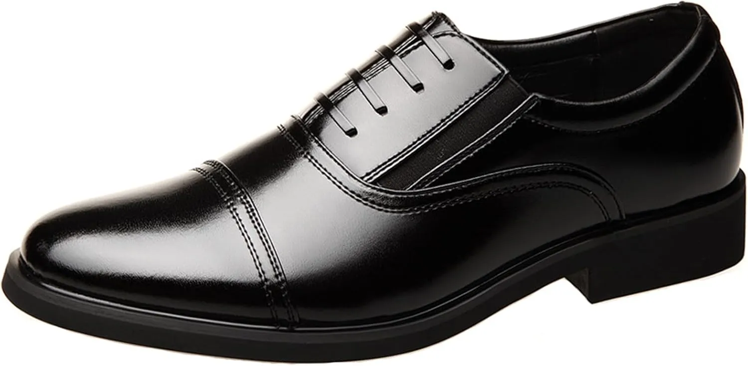 ADMLZQQ Men's Oxford Pointed Toe Dress Shoes Classic Formal Derby Shoes