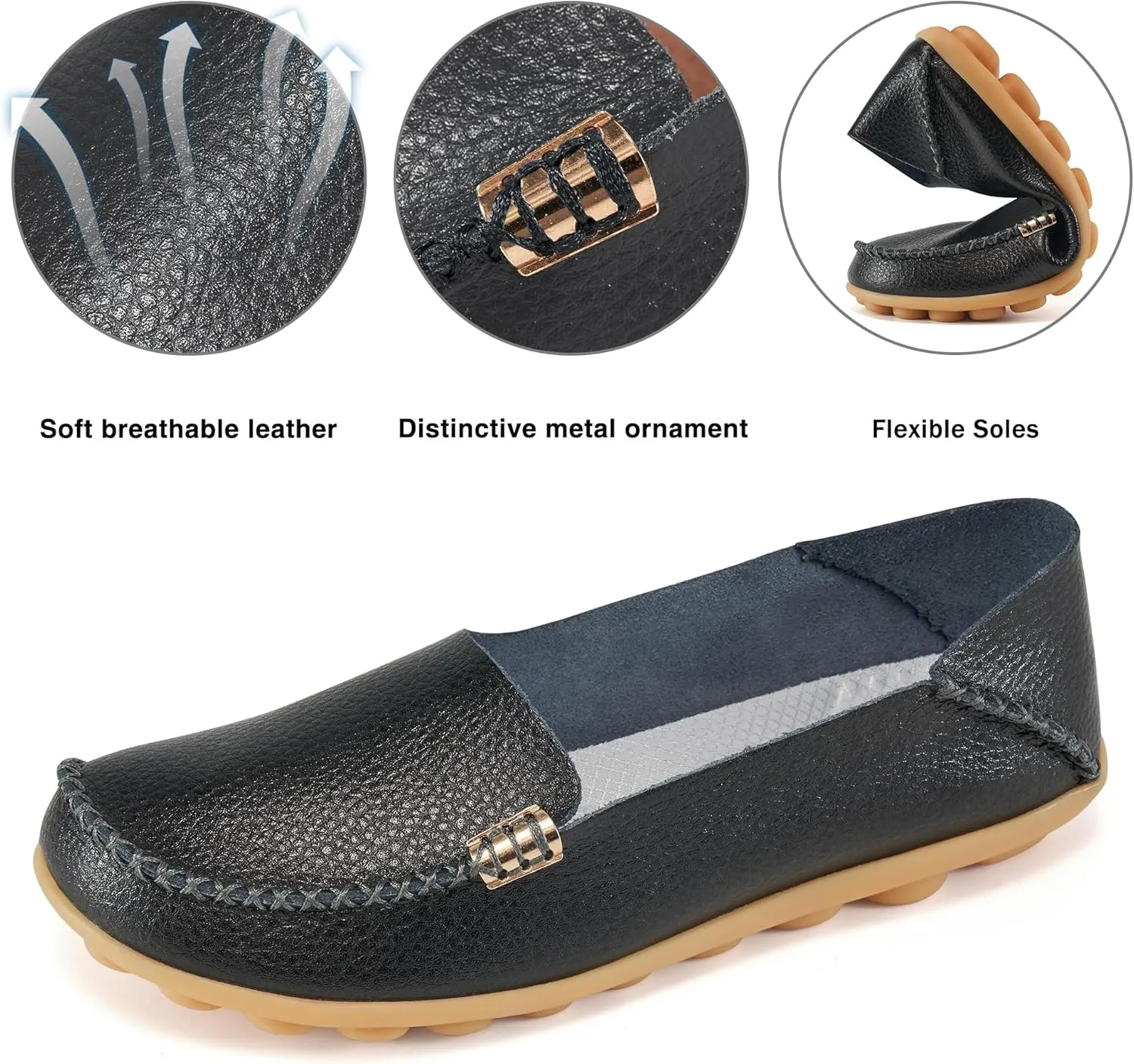 Alicegana Loafers for Women Shoes Casual: Slip on Flat Shoes Ladies Comfortable Dressy Moccasins Driving Penny Loafers