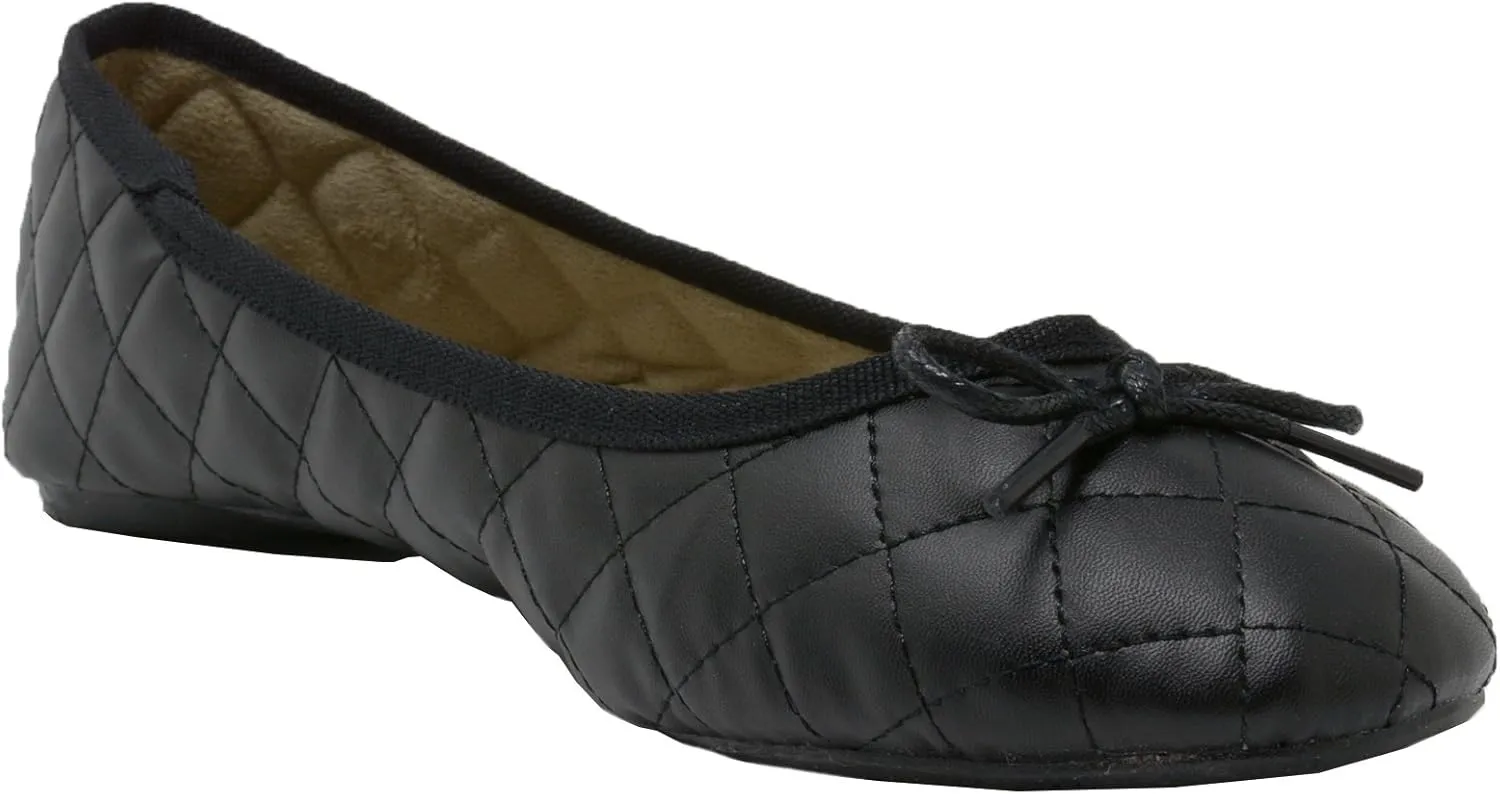 Alpine Swiss Women’s Aster Ballet Flats | Patent Leather Slip-On Shoes | Quilted Pillow Stitch | Rounded Toe | Everyday Comfortable Fashion Footwear
