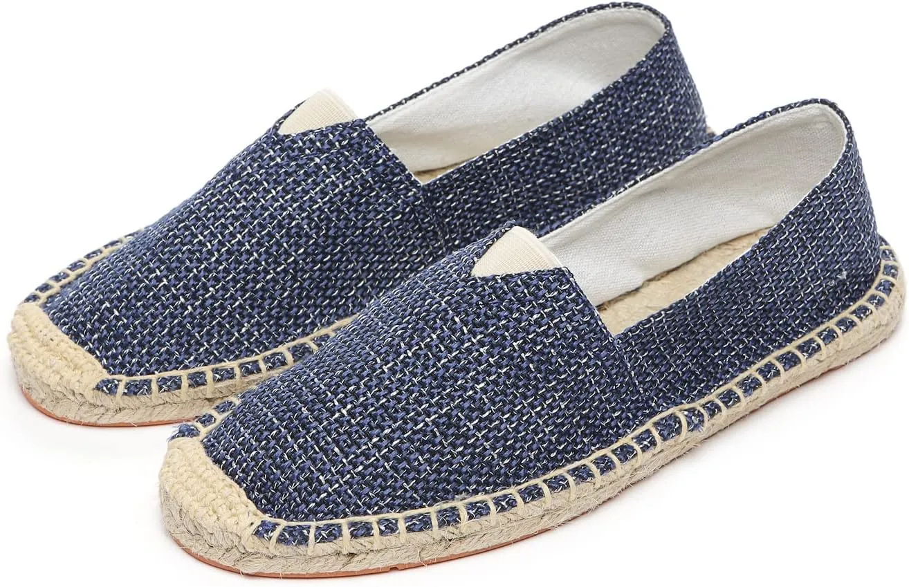 Altxic Men's Closed Toe Comfortable Canvas Slip on Flat Espadrilles