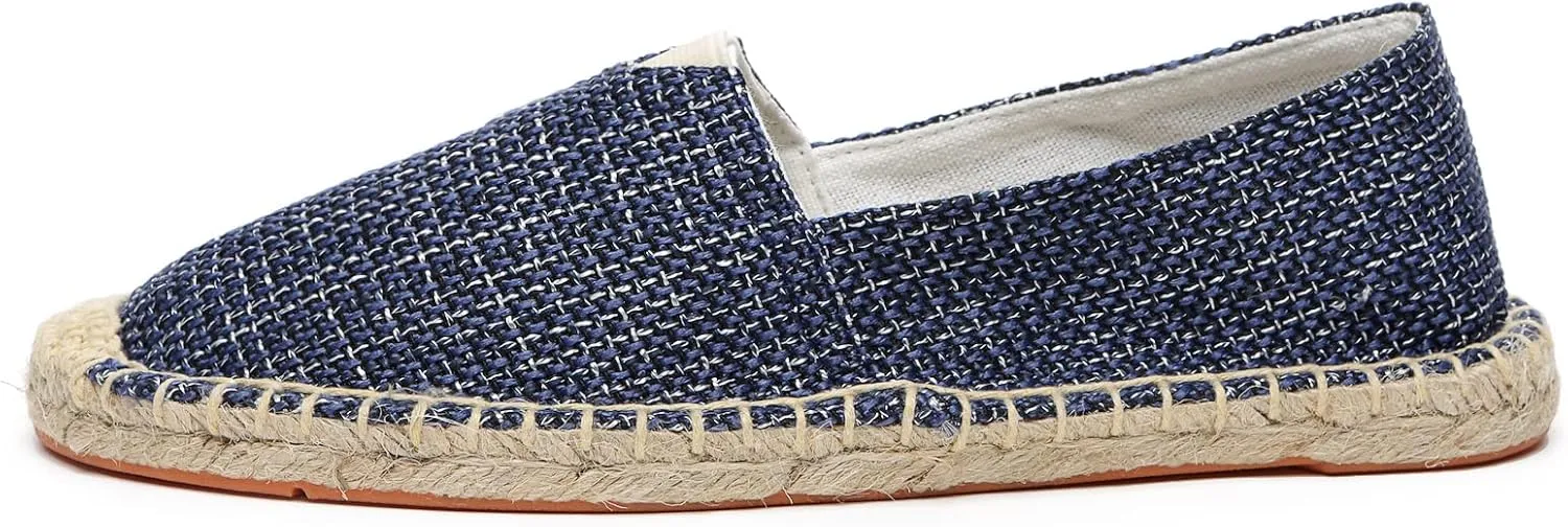 Altxic Men's Closed Toe Comfortable Canvas Slip on Flat Espadrilles