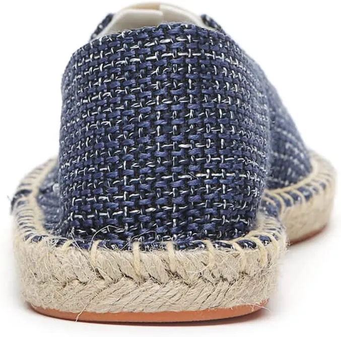 Altxic Men's Closed Toe Comfortable Canvas Slip on Flat Espadrilles