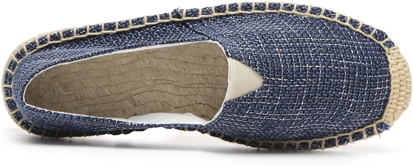 Altxic Men's Closed Toe Comfortable Canvas Slip on Flat Espadrilles