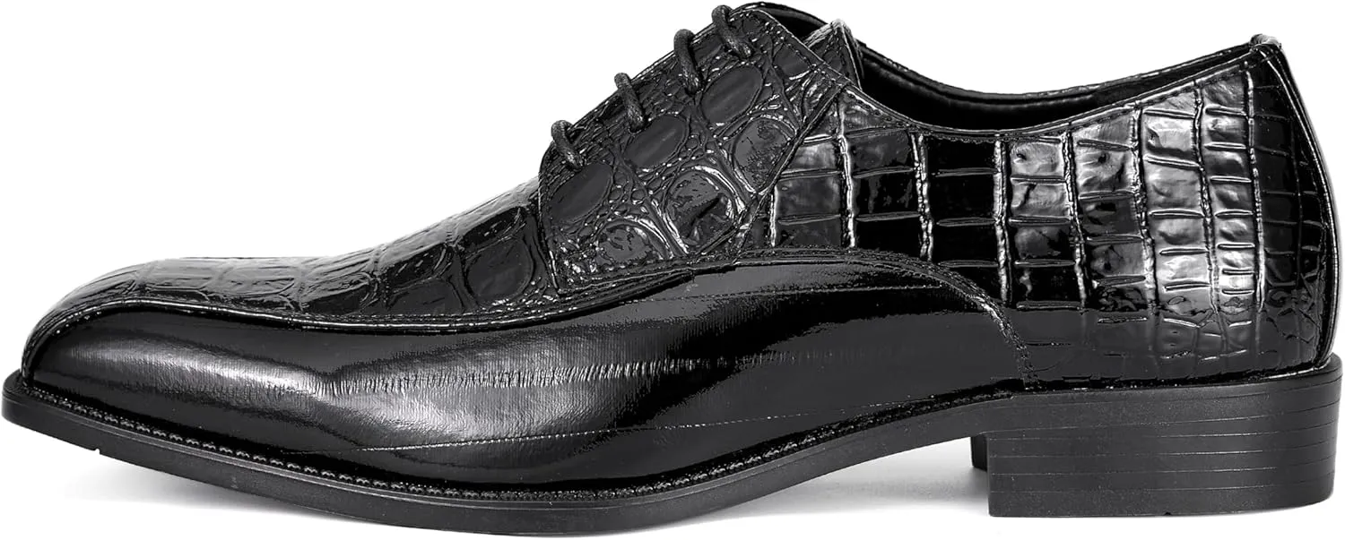 Amali Harvey Fashion Mens Dress Exotic Shoes Croco Lace up Oxford Formal Shoe for Men