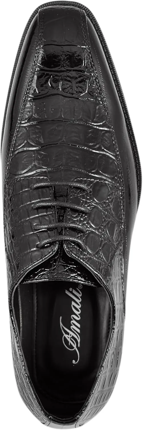 Amali Harvey Fashion Mens Dress Exotic Shoes Croco Lace up Oxford Formal Shoe for Men