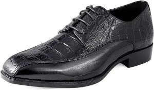 Amali Harvey Fashion Mens Dress Exotic Shoes Croco Lace up Oxford Formal Shoe for Men