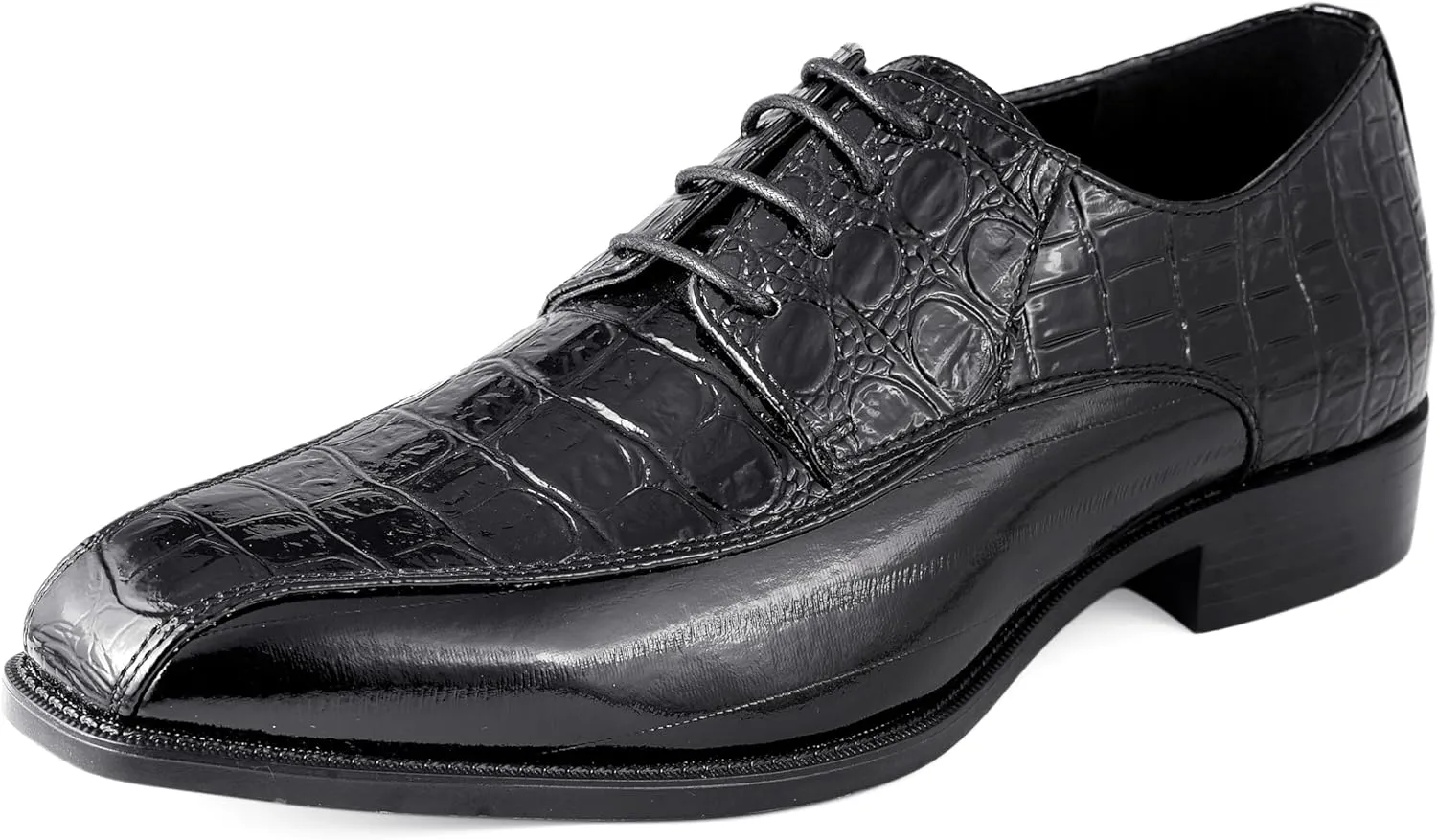 Amali Harvey Fashion Mens Dress Exotic Shoes Croco Lace up Oxford Formal Shoe for Men