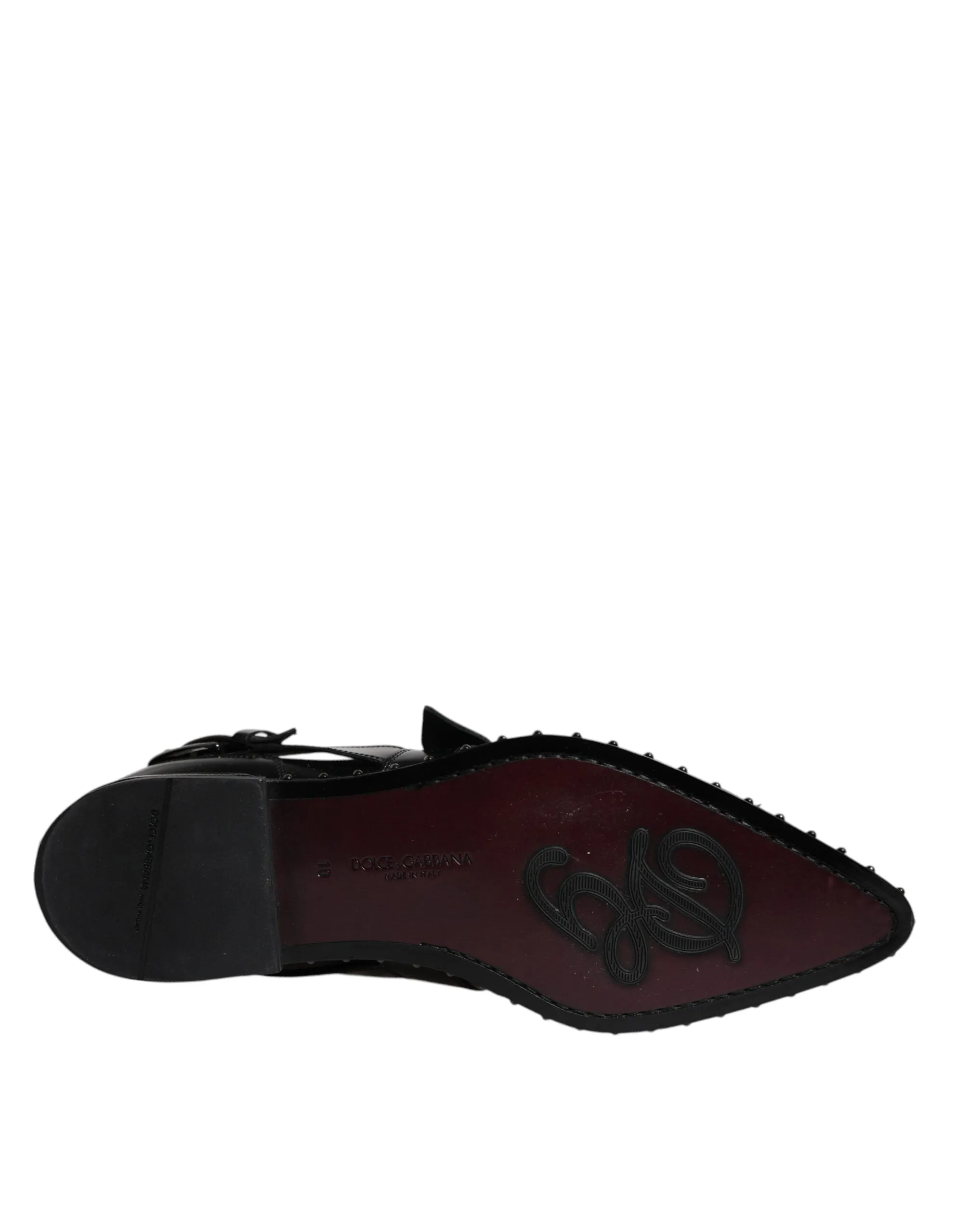 & Budget-friendly Dolce Machine-learning Gabbana Strap Embellished Derby Monk Shoes Black