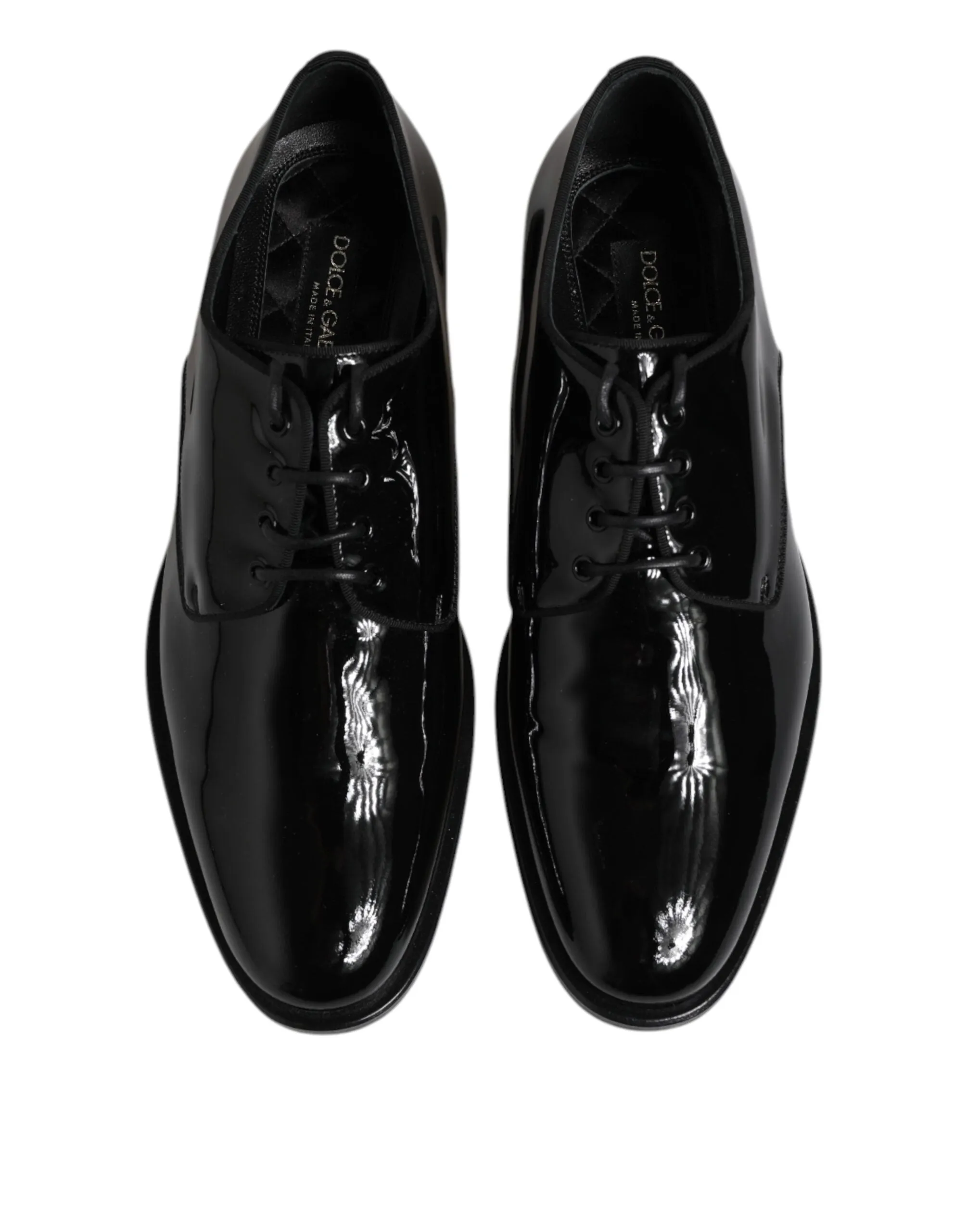 & Dolce Dress Leather One-time offer Derby Black Formal Shoes Patent Gabbana Flexible
