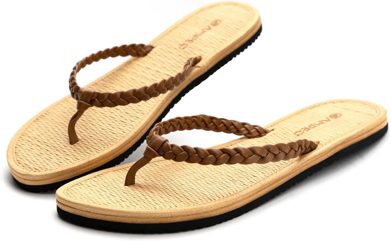Ampeo Women's Flip Flops Comfortable Lightweight Summer Beach Quick-Dry Thong Flat Sandals