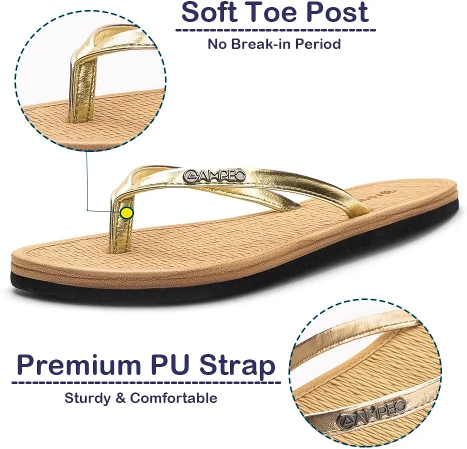 Ampeo Women's Flip Flops Comfortable Lightweight Summer Beach Quick-Dry Thong Flat Sandals