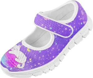 Animal Print Mary Jane for Girls Slip On Casual Outdoor School Sports Shoes Lightweight Flat Walking Sneaker
