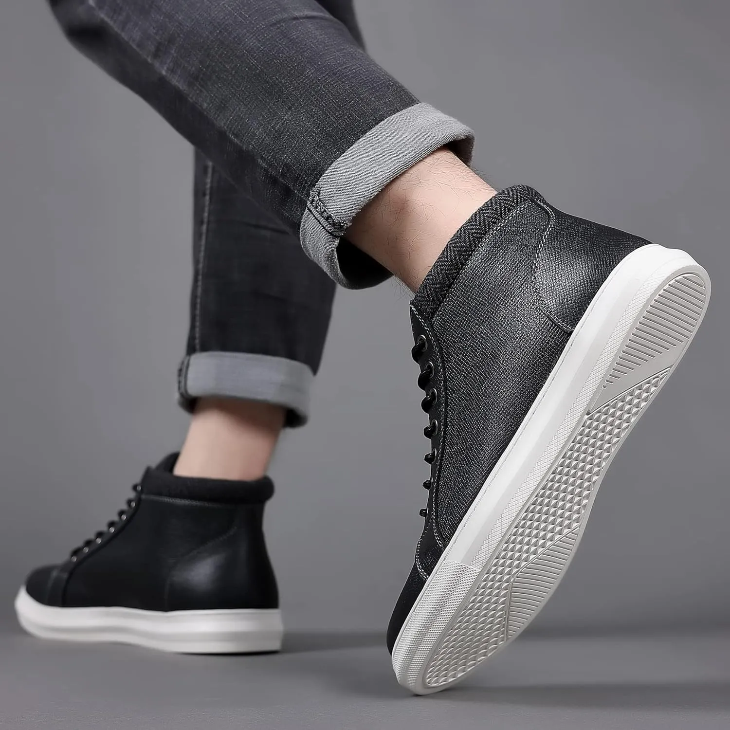 Arkbird Mens Leather Sneaker Fashion Classic Casual Chukka Ankle Boots for Men