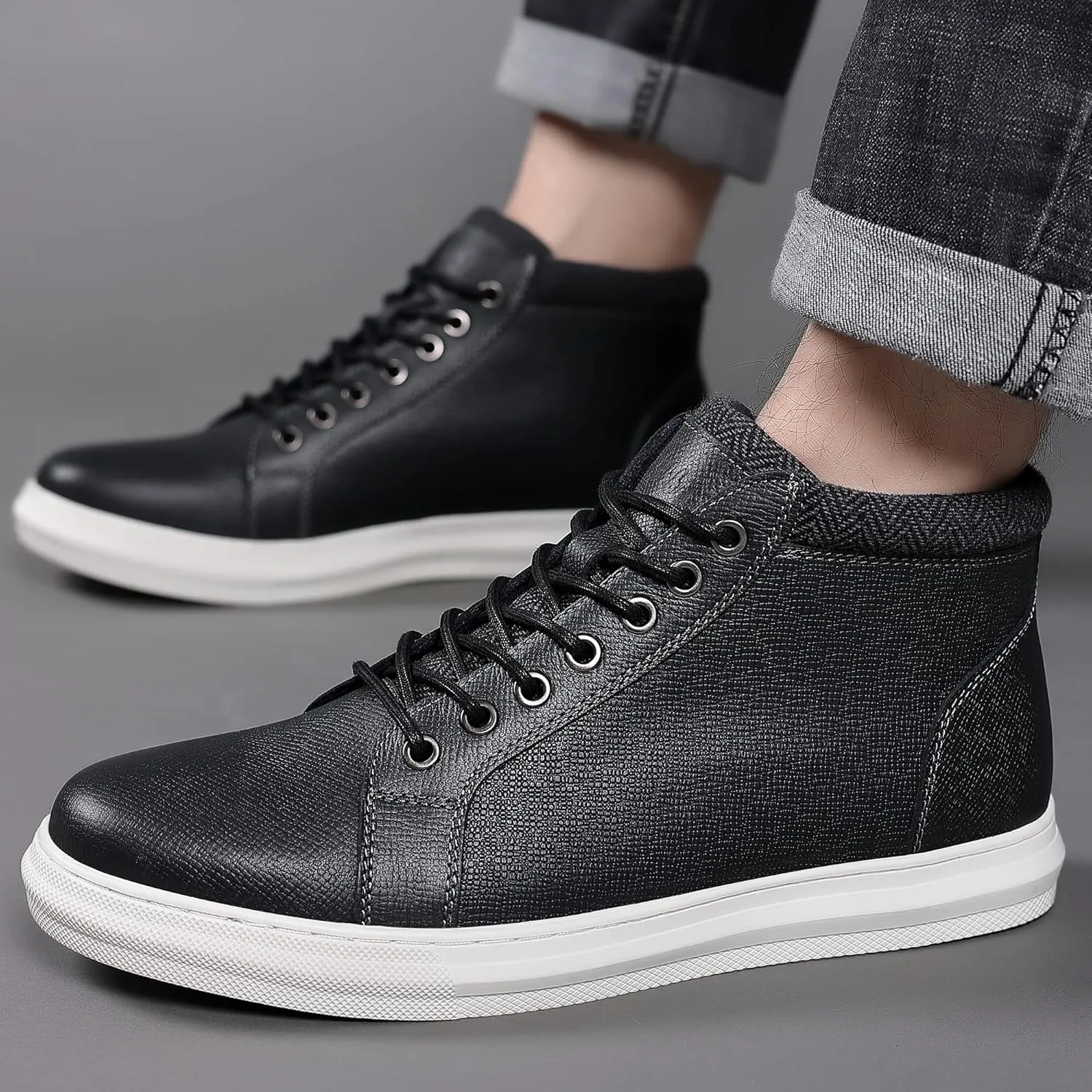 Arkbird Mens Leather Sneaker Fashion Classic Casual Chukka Ankle Boots for Men