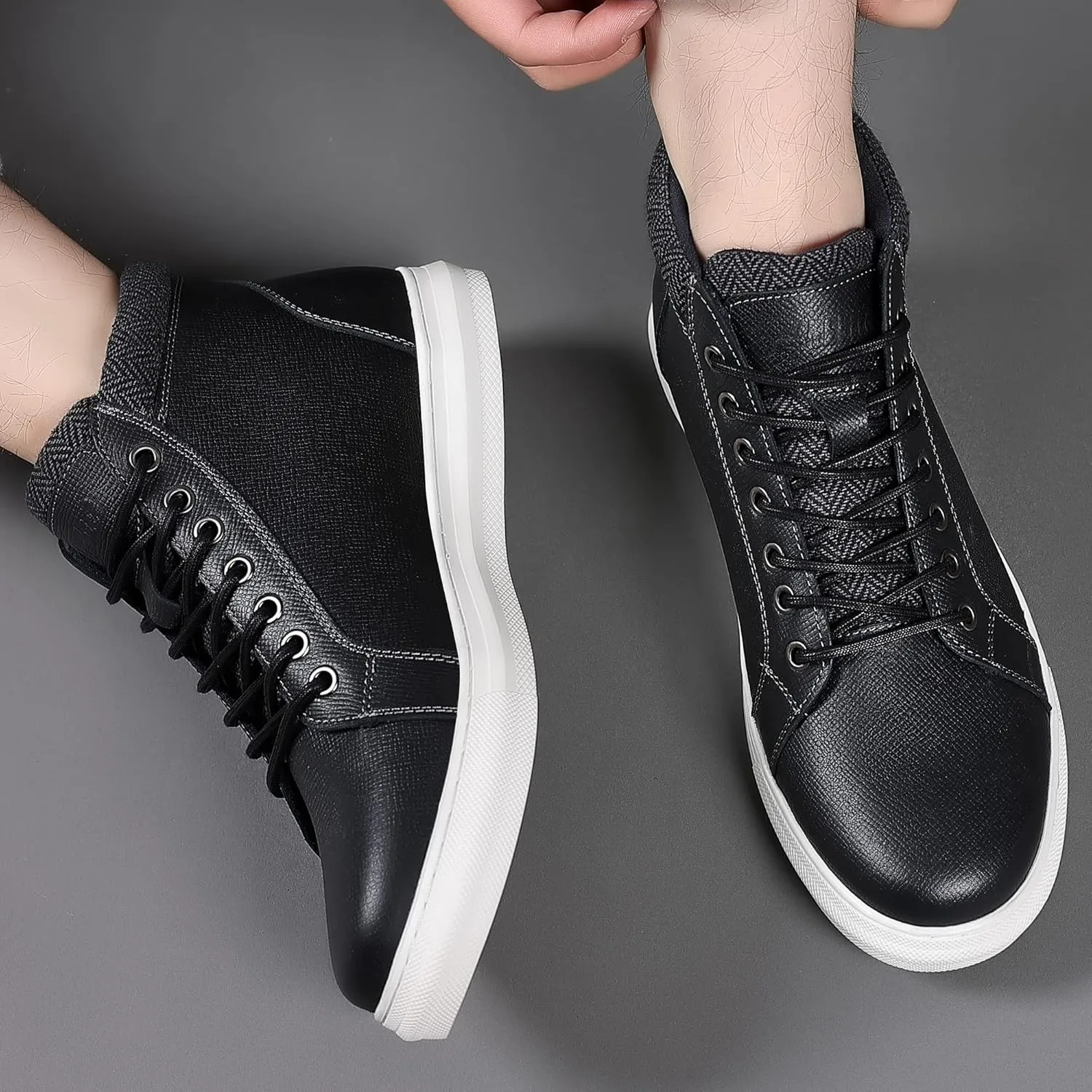 Arkbird Mens Leather Sneaker Fashion Classic Casual Chukka Ankle Boots for Men