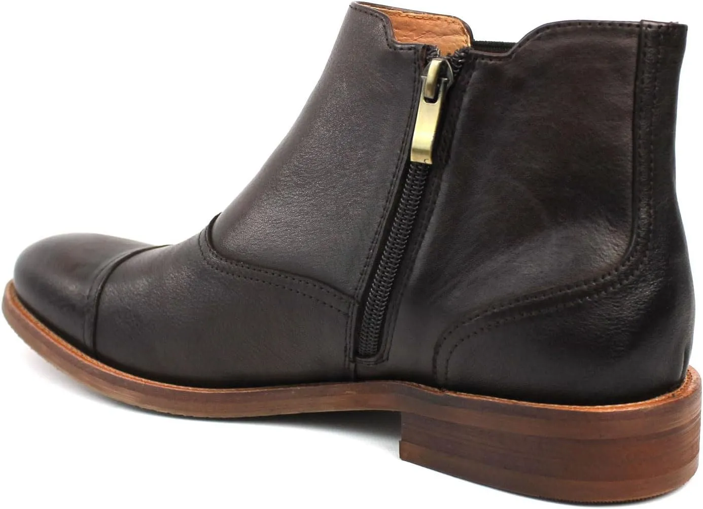 AZAR MAN Men's Exclusive Genuine Leather Cap Toe Boots With Zipper