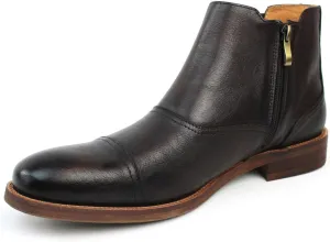 AZAR MAN Men's Exclusive Genuine Leather Cap Toe Boots With Zipper