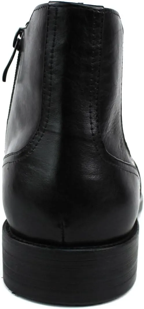AZAR MAN Men's Exclusive Genuine Leather Cap Toe Boots With Zipper