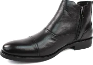 AZAR MAN Men's Exclusive Genuine Leather Cap Toe Boots With Zipper