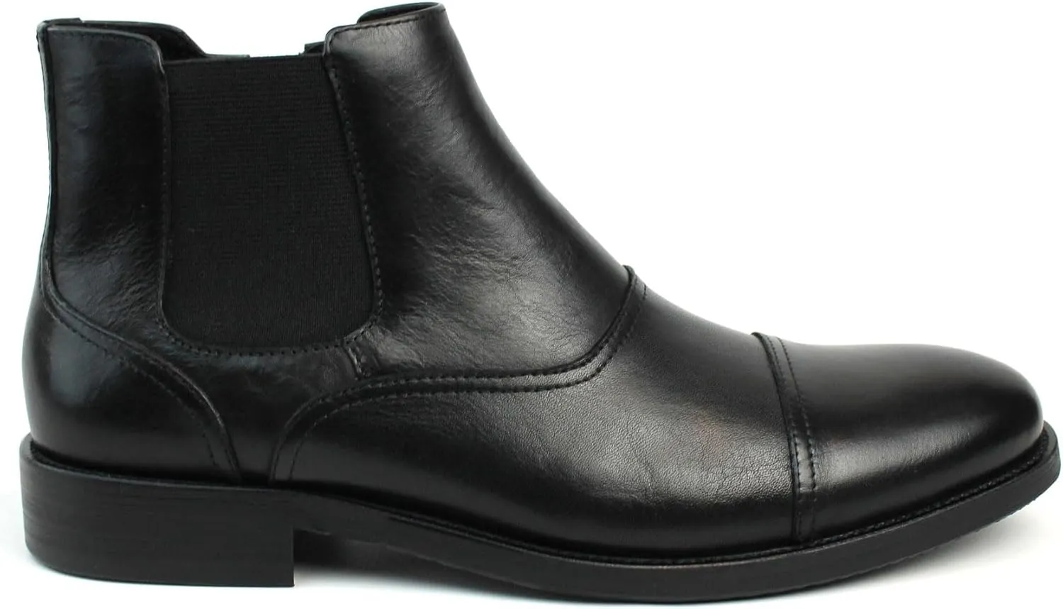 AZAR MAN Men's Exclusive Genuine Leather Cap Toe Boots With Zipper