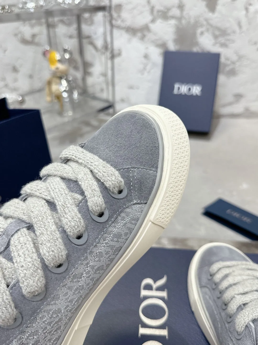 B33 Sneaker 30mm Dark Grey Mix Light Grey Monogram Suede 103966