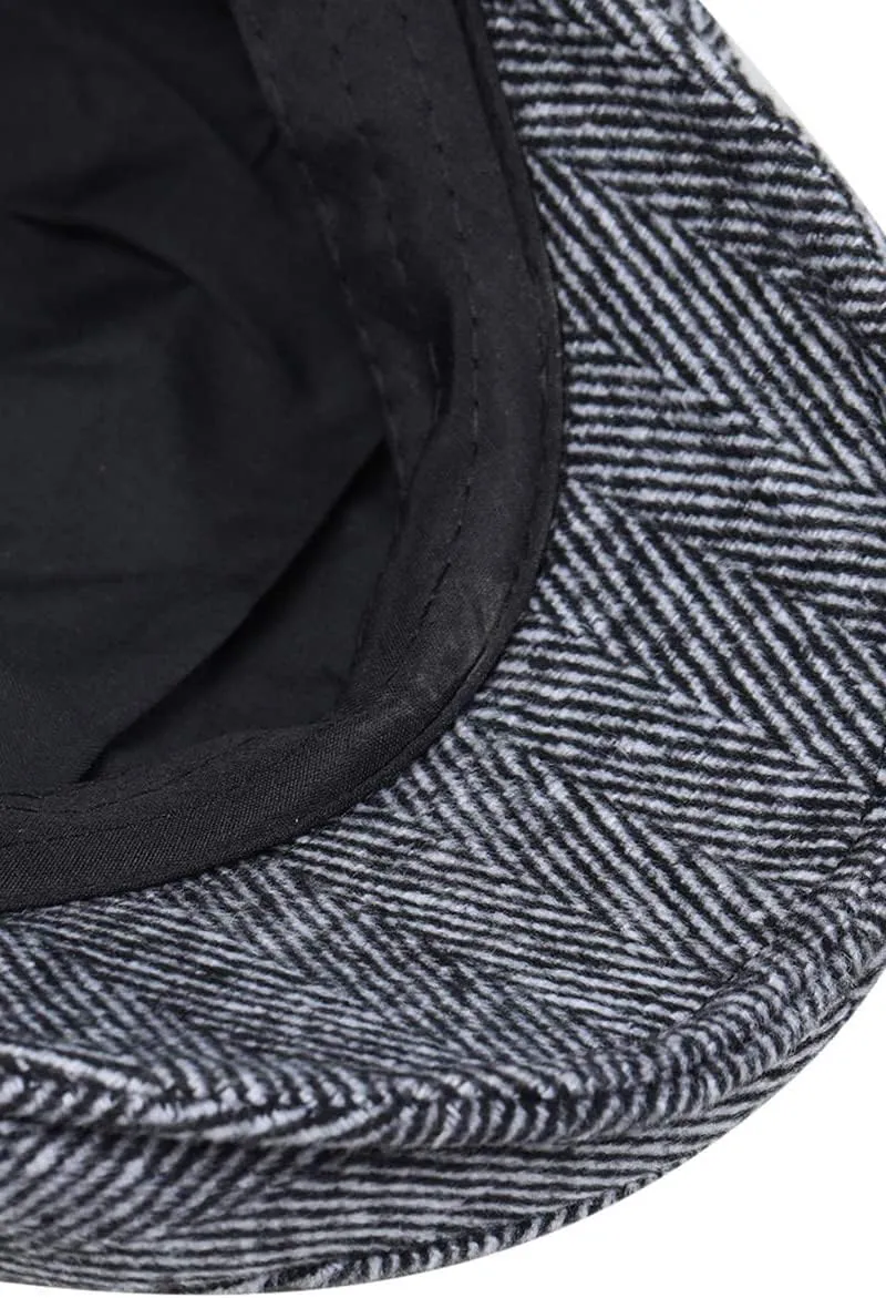 BABEYOND Men's Flat Cap Newsboy Hats Herringbone Tweed Cabbie Hats for Men 1920s Ivy Irish Driving Hats Gatsby Hat