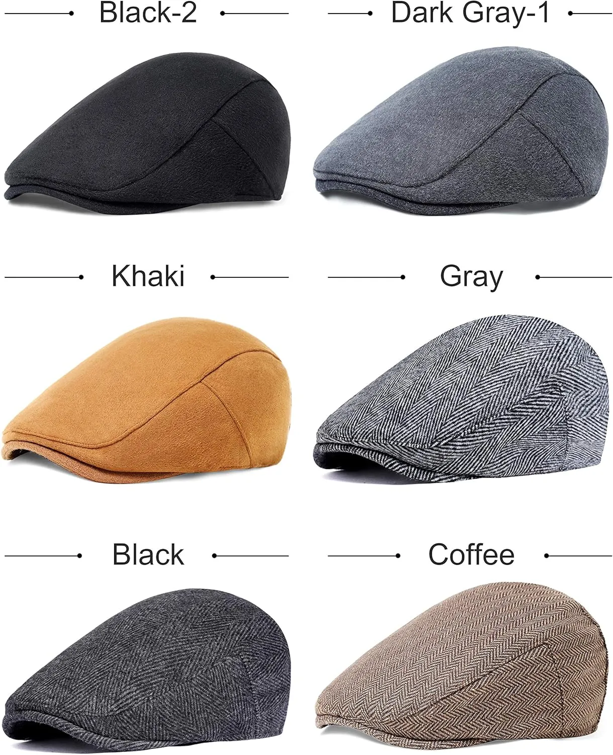 BABEYOND Men's Flat Cap Newsboy Hats Herringbone Tweed Cabbie Hats for Men 1920s Ivy Irish Driving Hats Gatsby Hat