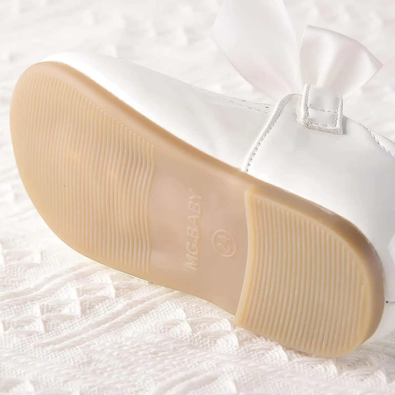 Baby Girls Wedding Flat Ribbon Bow Shoes Princess Dress Mary Jane