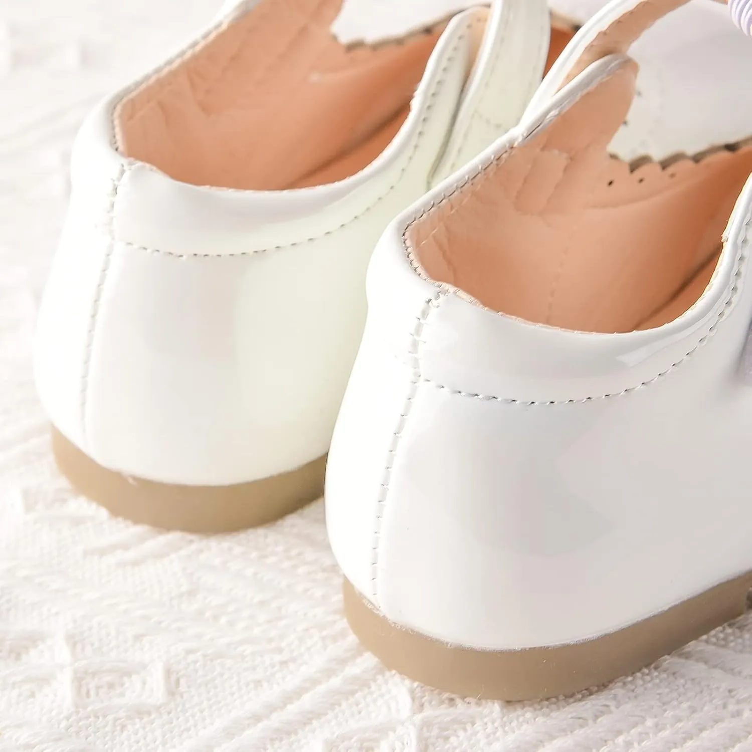 Baby Girls Wedding Flat Ribbon Bow Shoes Princess Dress Mary Jane