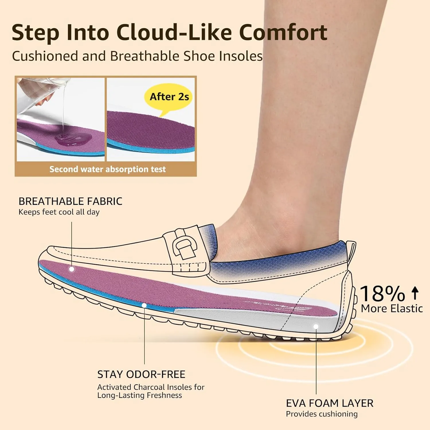 Bacia Knit Womens Loafers Comfortable Flat Dress Shoes for Office Work