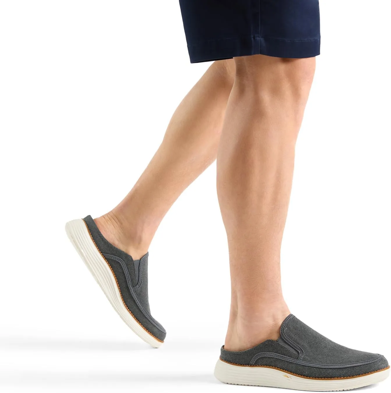 Backless Slip On Casual Mens Fashion Open Back Loafers Outdoor Slippers Canvas House Indoor Non-Slip Shoes
