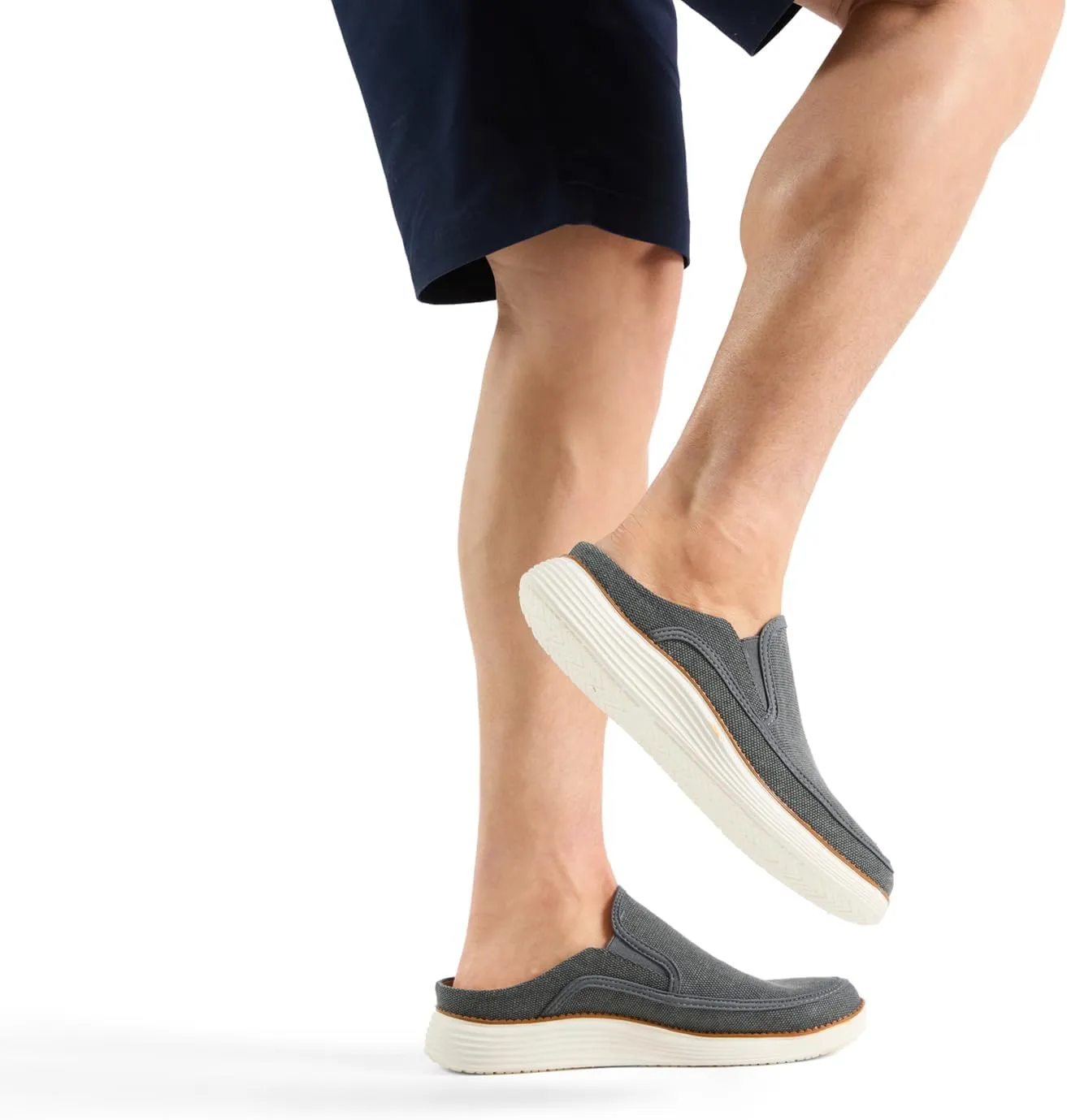 Backless Slip On Casual Mens Fashion Open Back Loafers Outdoor Slippers Canvas House Indoor Non-Slip Shoes