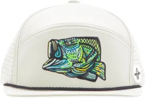 Bajío Flat Brim Fishing Hat – Marine Art Snapback Trucker Cap with Embroidered Ocean Design, Breathable and Coastal-Ready
