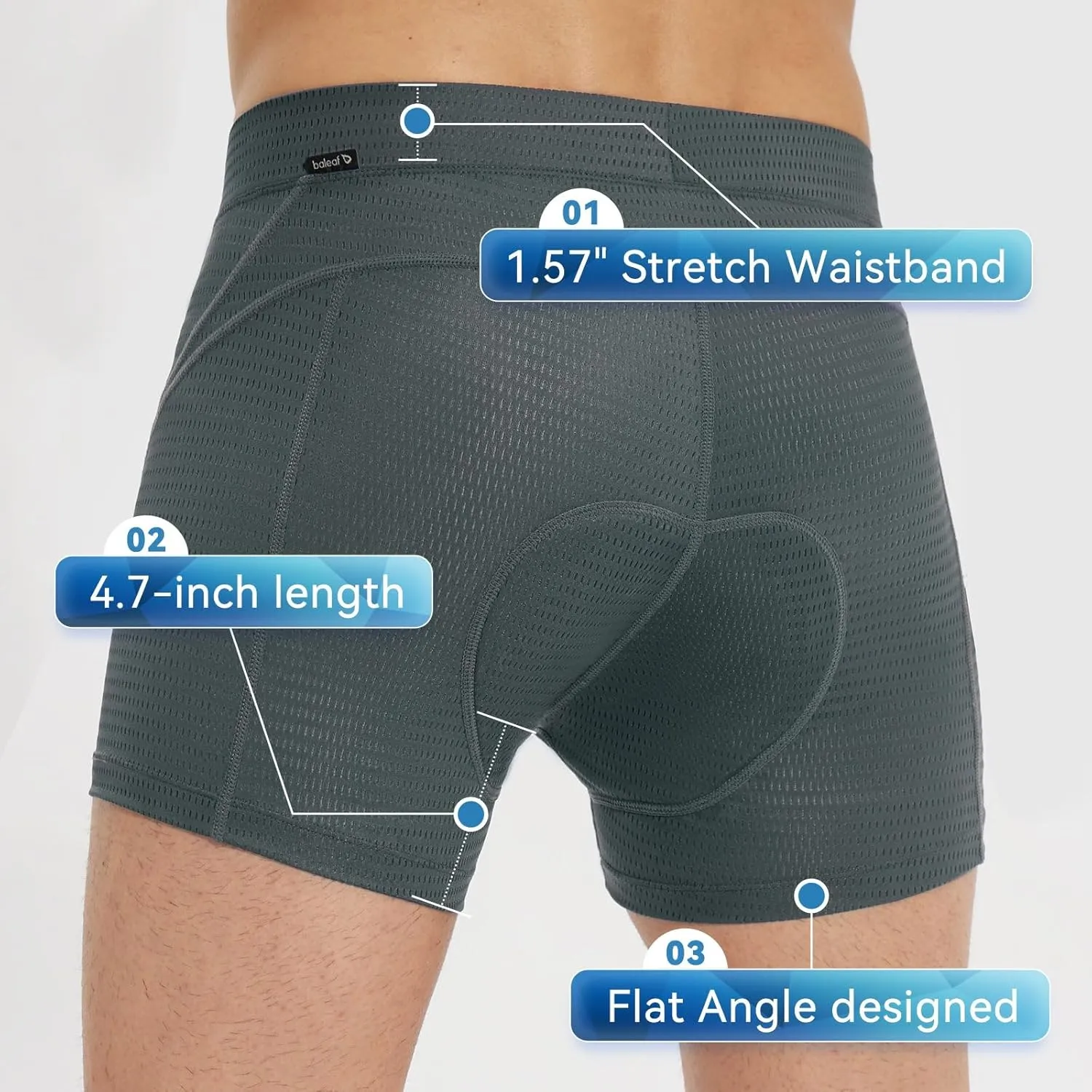baleaf Men's 4D Padded Bike Shorts Cycling Underwear with Padding Road Biking MTB Liner Shorts Bicycle Gear
