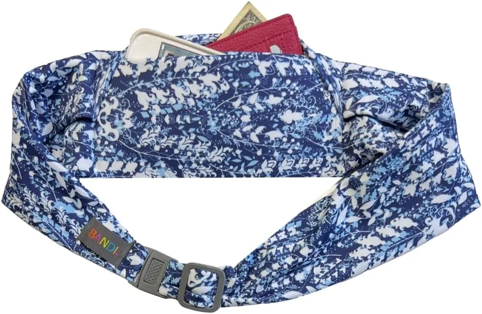 BANDI Plus Size Fanny Pack for Women - Travel-Ready Pocket Belt with Secure Hidden Money & Running Belt for Phone, Passport, Keys, & Medical Devices, Adjustable Fit, Comfortable (Blue Ivy)