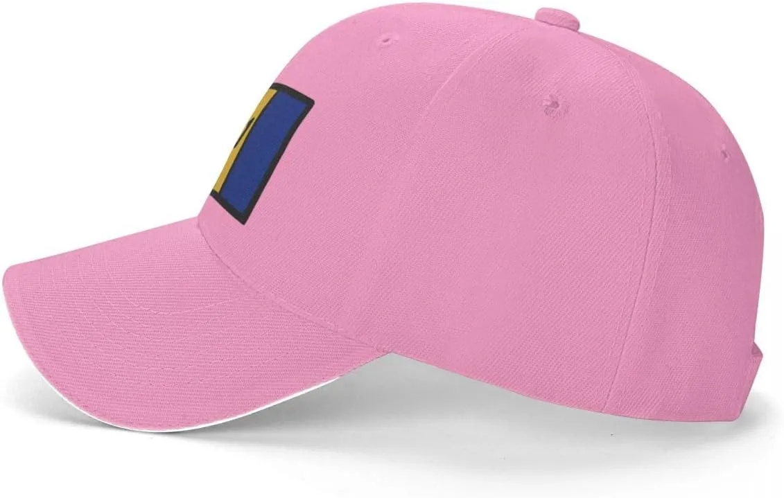 Barbados Flag Flat Pattern Casual Sandwich Baseball Cap-Adjustable Fit Four Seasons Breathable Lightweight Unisex Hat for Ou